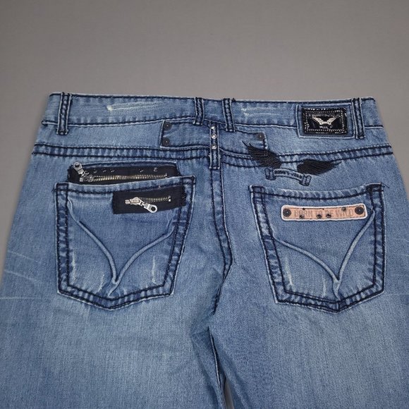 $400 Robins Jean D5484 Straight Born To Be Wild Loose Straight Made In USA 38x33 - Picture 7 of 12